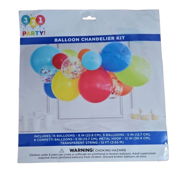 Balloon Chandelier Kit - 30 Multicolor & Confetti Balloons, NWT - Picture 1 of 2